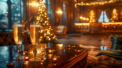 Elegant New Year Celebration in Beautifully Decorated Room