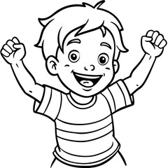 excited boy illustratio