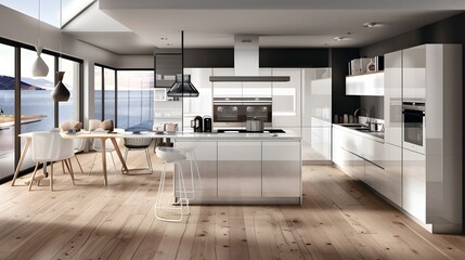 Sleek Contemporary Kitchen with High End Appliances
