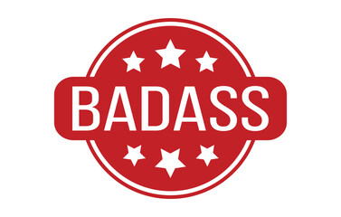 Red BADASS Rubber Stamp Seal Vector illustration isolated on white background