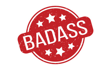 Red BADASS Rubber Stamp Seal Vector illustration isolated on white background