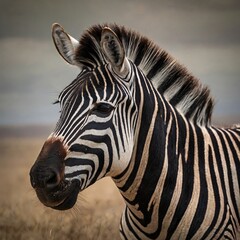 Naklejka premium zebra close up