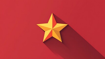 A Gold Star on a Red Background