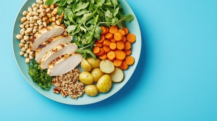 Healthy grilled chicken salad.