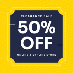 Big sale, clearance sale 50% off design template