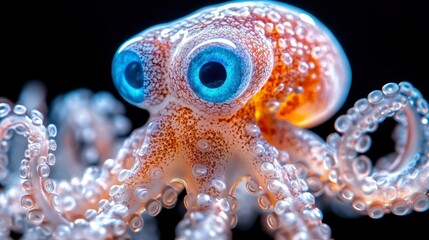 Adorable Baby Octopus with Big Blue Eyes - Underwater Macro Photography