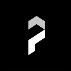 Obraz premium PR initial letter logo design with an upward arrow.