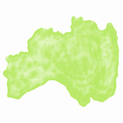 福島　地図　水彩　緑　アイコン
