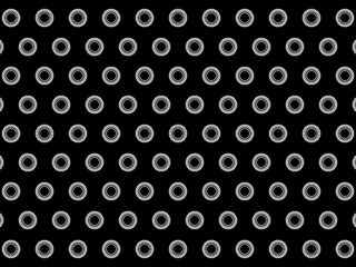 Seamless black and white concentric circle pattern background.