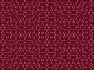 Seamless dark red and white geometric floral pattern background.