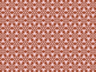 Seamless red and pink geometric star pattern background.