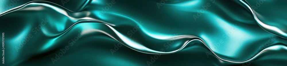 Poster a smooth, flowing teal fabric texture with highlights and shadows.
