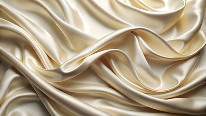 smooth silk fabric backdrop in warm ivory shade, showcasing elegant folds and luxurious texture that adds sophistication to any setting
