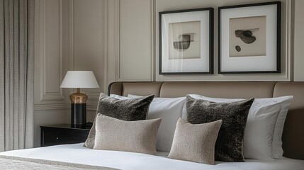 Hotel suite with bespoke furniture and monochrome palette