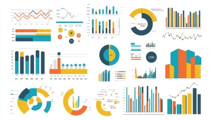 Fototapeta premium Colorful Data Visualization and Infographics Collection
