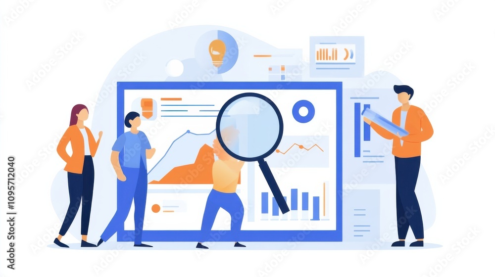 Poster data analysis and insights visualization concept