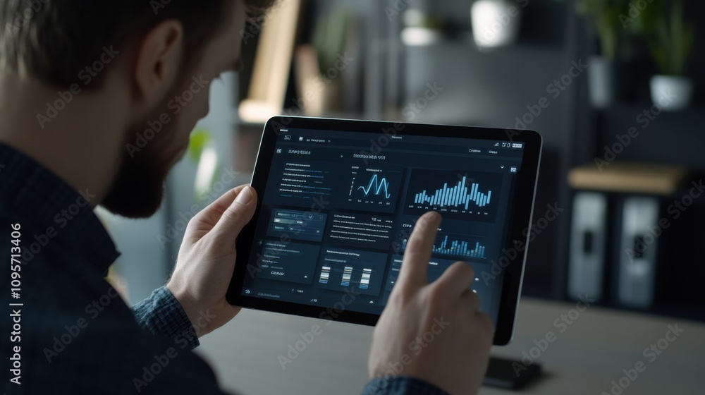 Poster data analysis on digital tablet display