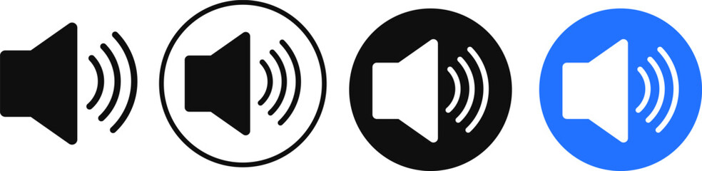  speaker icon set. Volume icon. noise icon symbol. sound icons