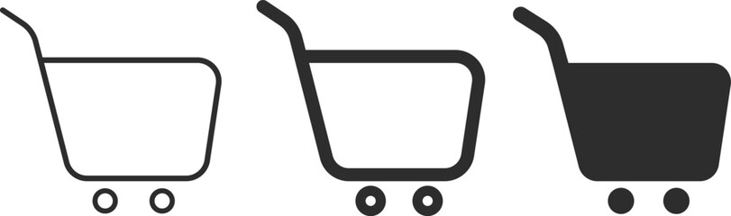 shopping cart icon set. basket icon symbol. Buy on market or supermarket. Shopping basket

