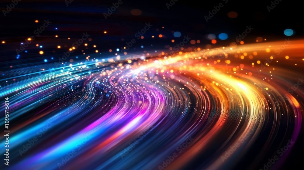 Poster a detailed look at illuminated optical fiber arrays powered by ai.