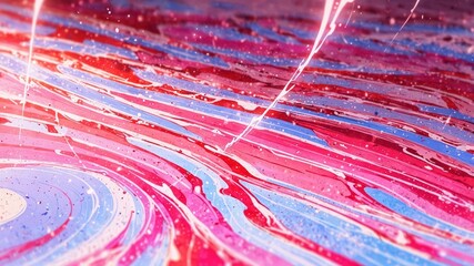 Vibrant Abstract Liquid Marble Design in Pink and Blue