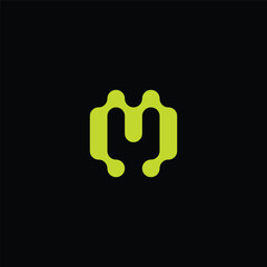 Abstract technology logotype letter M