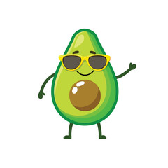 Dancing avocado wearing sunglasses vector