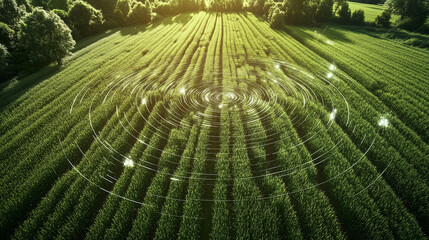 Abstract green farming business technology background