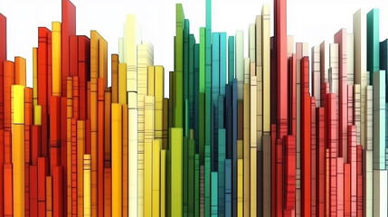 Obraz premium Vertical multi-colored lines background with white background