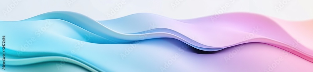 Poster Abstract waves in soft pastel colors create a soothing visual effect.