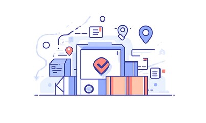 Procurement management and supply chain concept. Procurement icons related to logistics, supply chain, and inventory management. procurement in ensuring efficient business operations. delivery service