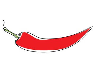 Red peppers in continuous line style and can edit the lines later