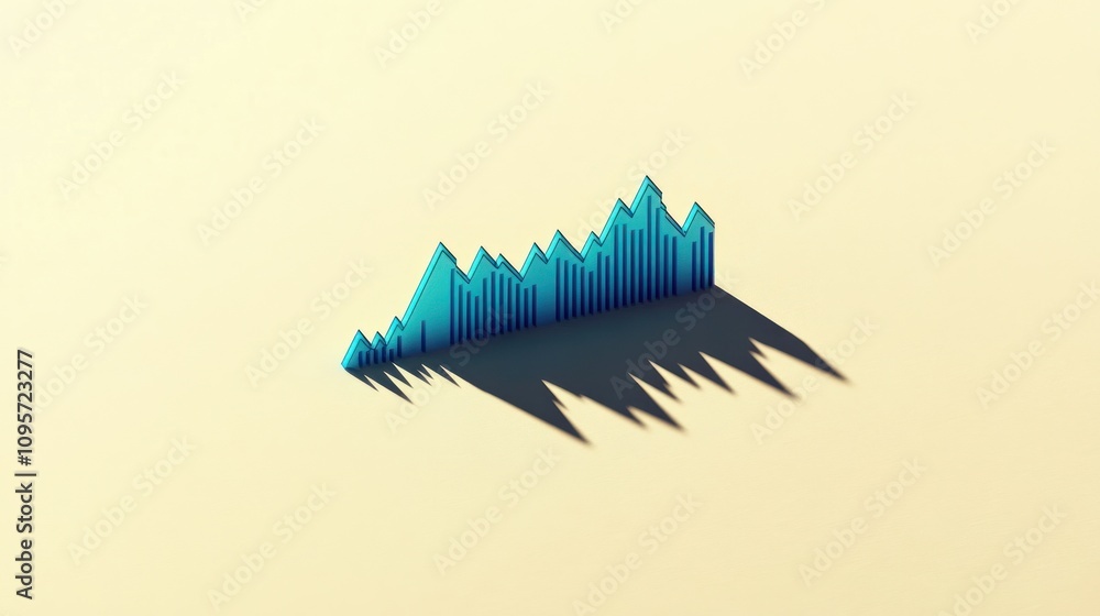 Poster A stylized graph displaying upward trends with shadows.