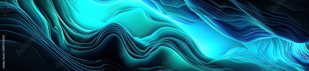 Leinwandbilder abstract waves in vibrant blue tones, creating a dynamic visual experience.