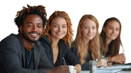 afro american business team isolated on white background