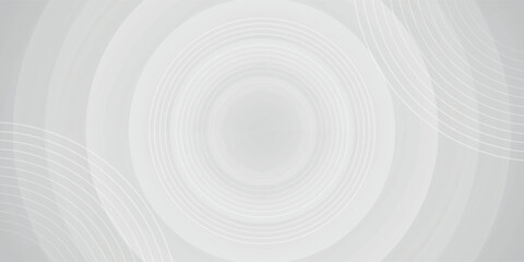 White geometric abstract background overlap layer on bright space with lines effect decoration. Modern graphic design element circles style concept for banner.