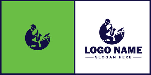 Jazz Club icon Jazz lounge Jazz bar Jazz venue flat logo sign symbol editable vector