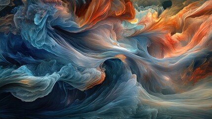 Naklejka premium A vibrant abstract swirl of colors resembling fluid motion and creative energy.