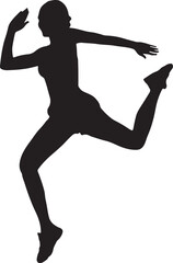 Vector Silhouette Collection: Clean and Bold Designs Set of sporty running and jumping people on white background