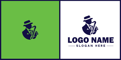 Jazz Club icon Jazz lounge Jazz bar Jazz venue flat logo sign symbol editable vector
