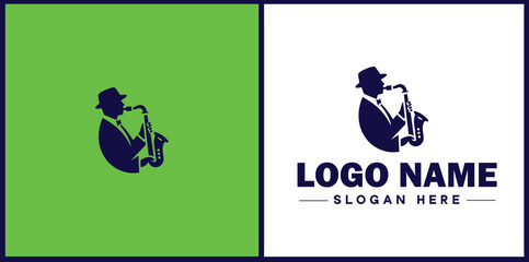 Jazz Club icon Jazz lounge Jazz bar Jazz venue flat logo sign symbol editable vector