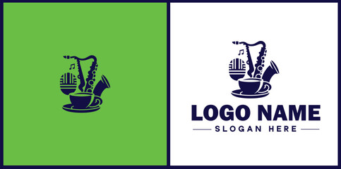 Jazz Club icon Jazz lounge Jazz bar Jazz venue flat logo sign symbol editable vector