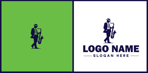 Jazz Club icon Jazz lounge Jazz bar Jazz venue flat logo sign symbol editable vector