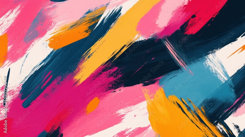 Aufkleber abstract colorful brush strokes creating a vibrant and dynamic visual composition.