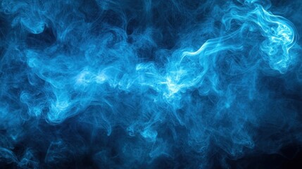 Obraz premium A swirling blue smoke pattern creating an abstract and dynamic visual effect.