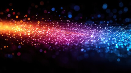Fototapeta premium Abstract Colorful Fiber Optics Background Technology Network Data Speed Connectivity Light Sparkle