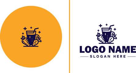 juicing Company icon Juice bar Juice shop Cold-pressed juice company flat logo sign symbol editable vector