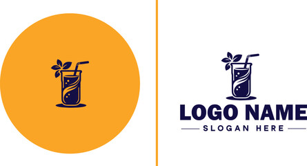 juicing Company icon Juice bar Juice shop Cold-pressed juice company flat logo sign symbol editable vector