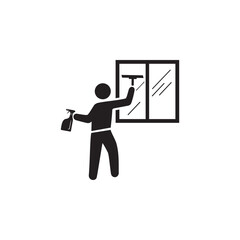 clean windows glass  icon symbol sign vector
