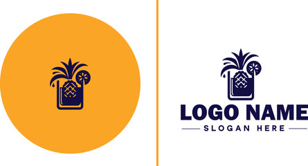 juicing Company icon Juice bar Juice shop Cold-pressed juice company flat logo sign symbol editable vector